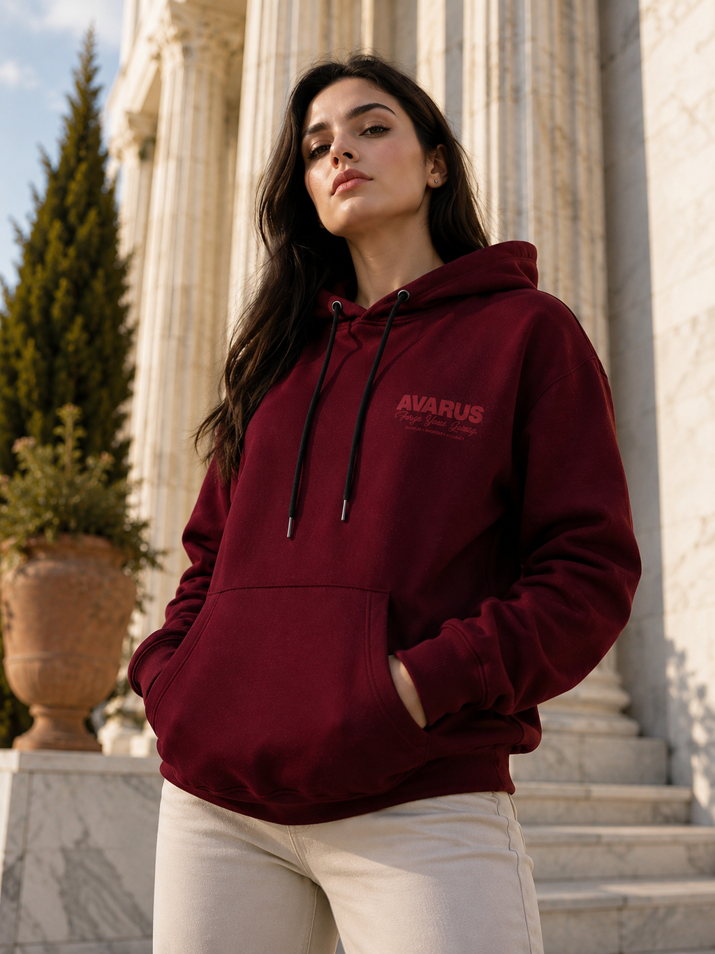 Rubra Gladiatrix | Polerón Mujer Avarus Burdeo Imperial | Talla M