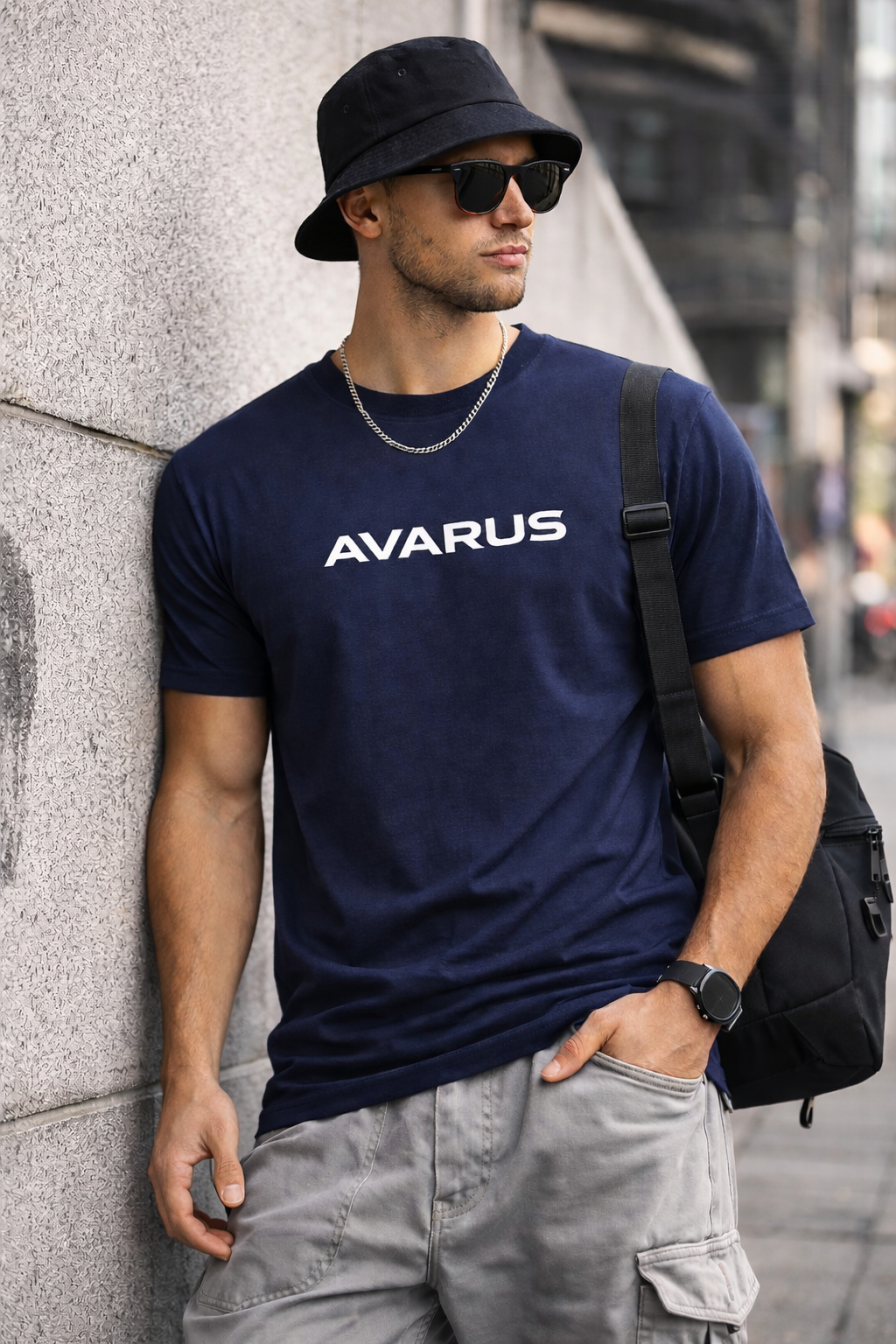 Polera Azul Marino, cuello redondo Avarus