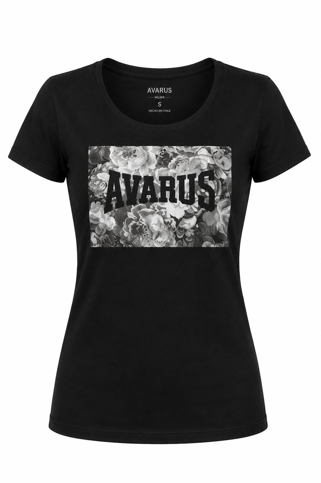 Flora Imperialis | Polera Mujer Avarus Negra Floral | Talla S