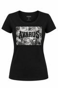 Flora Imperialis | Polera Mujer Avarus Negra Floral | Talla S